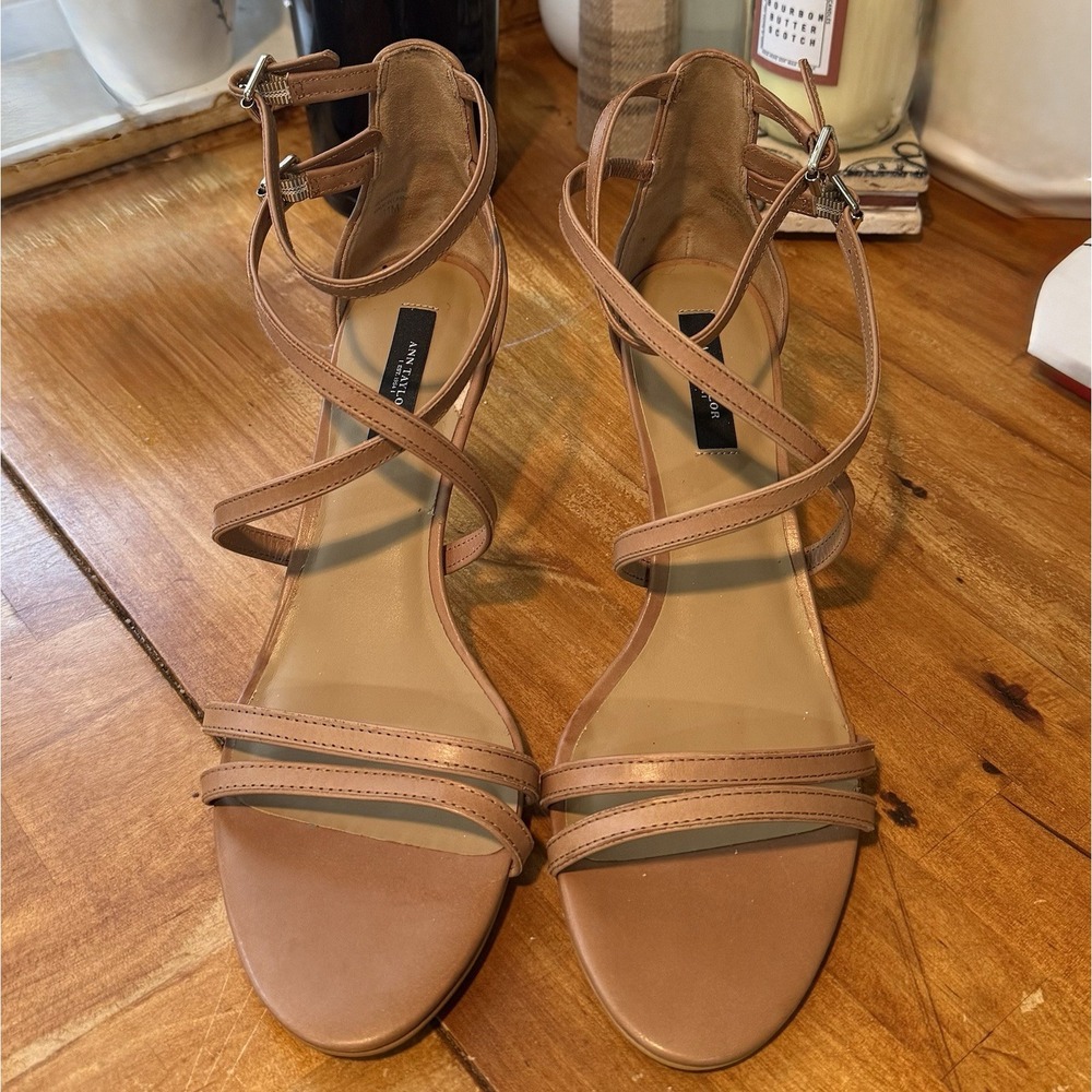 Ann Taylor Tan Leather Strappy Sandals Women's Size 11 Old Money